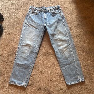 33x30
Levi's Relaxed Blue and Orange Jeans with Vintage Appeal